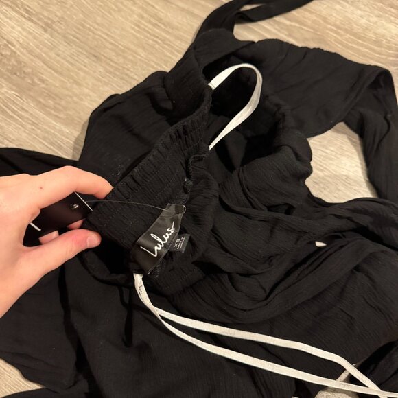 LULU's low Cut Black Romper - Picture 6 of 8